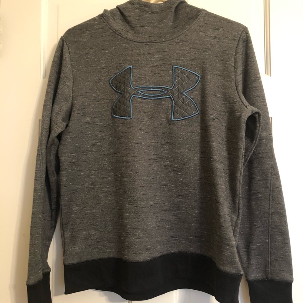 Under Armour Hoodie With Large Logo Gray Blue Med